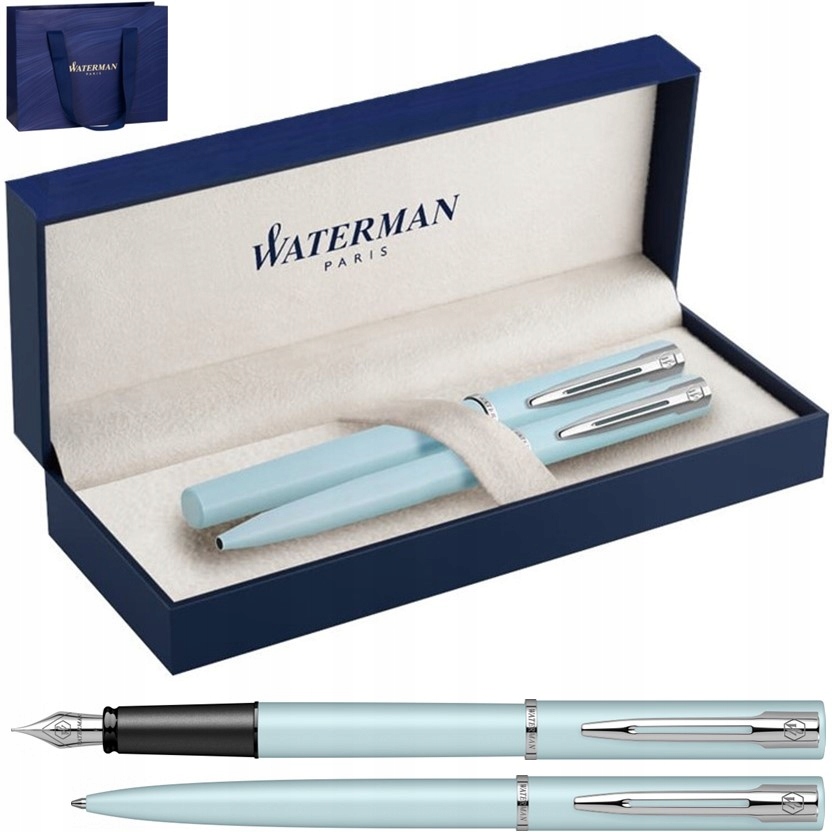 Pióro wieczne długopis Waterman Allure Niebieskie Grawer etui