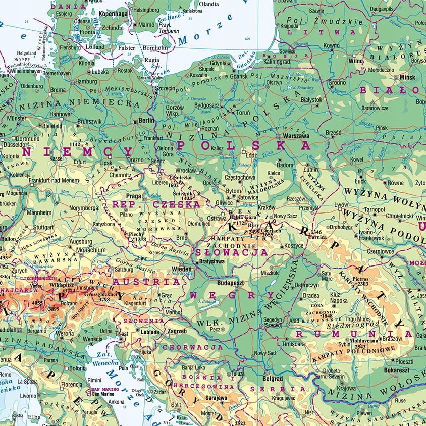 POLSKA EUROPA ŚWIAT MAPA ŚCIENNA ZESTAW 3 MAP RURKI PCV. Wyd. Piętka Autor Piętka