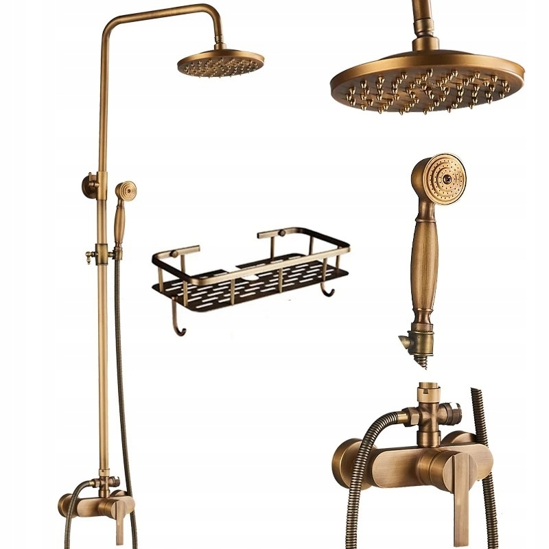 Kúpeľňová sprchová batéria Old Retro Mosadz košík