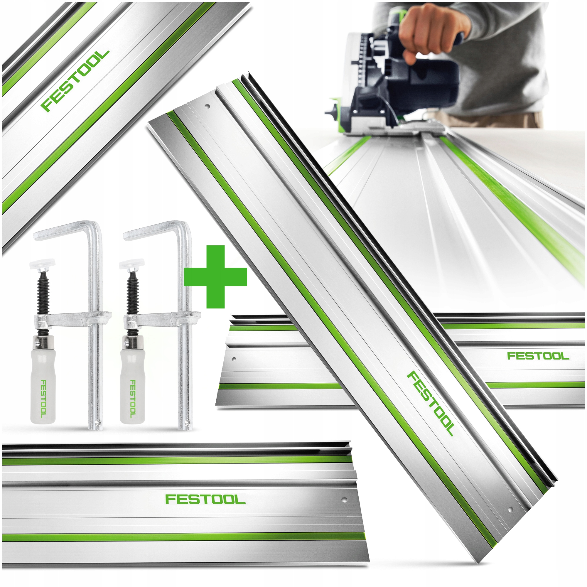 Szyna Listwa Prowadząca Festool Fs 1400/2 Pilarki 2X Ścisk Śrubowy Fsz 120