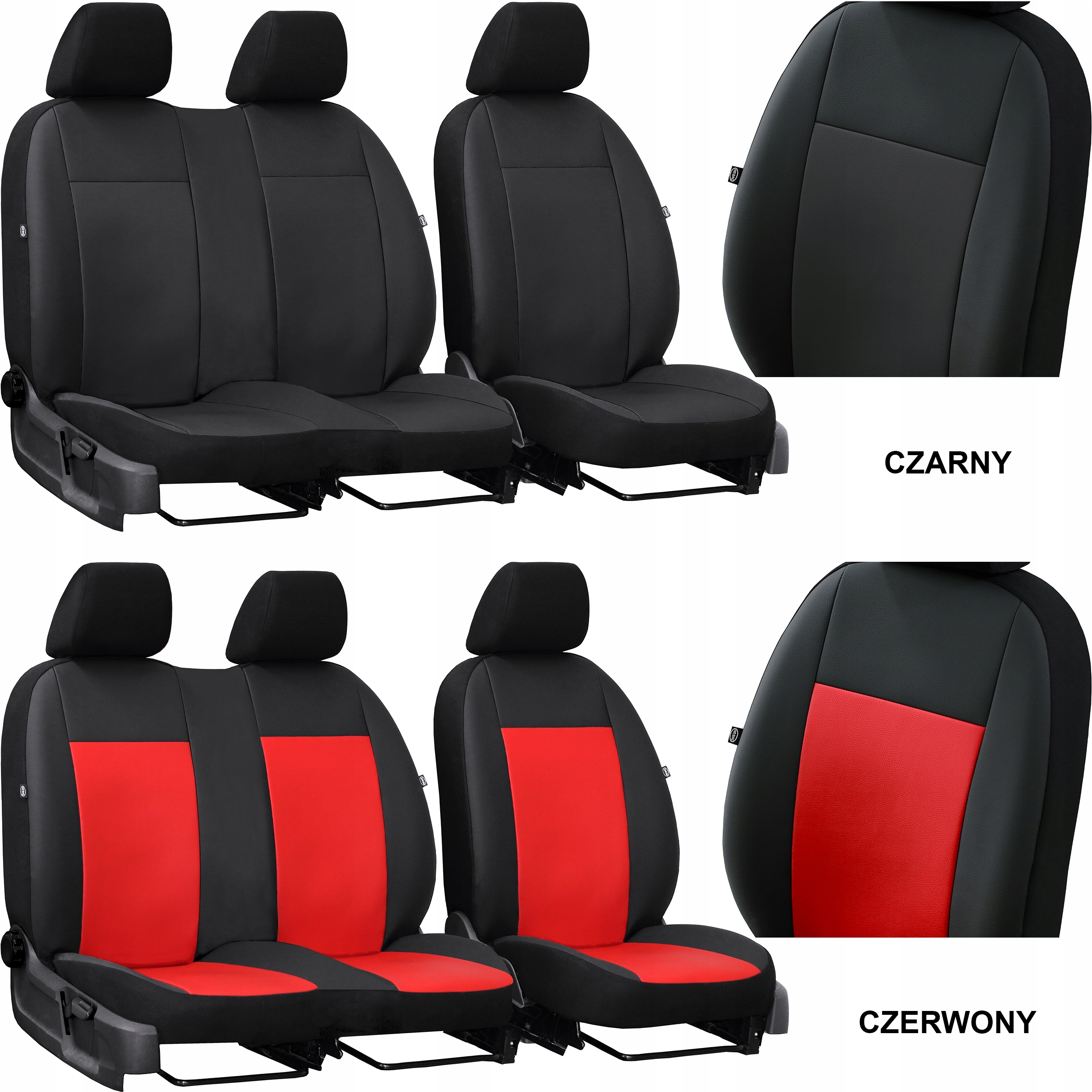 SKÓRZANE POKROWCE MIAROWE SAMOCHODOWE NA FOTELE do RENAULT KANGOO III 2+1 Model Pelle