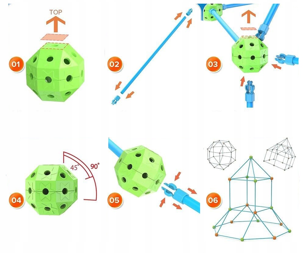 SŁOMKI KONSTRUKCYJNE DO BUDOWY DOMKU MOCNO TRZYMAJĄ 132 EL. DŁUGIE RURKI Rodzaj zestaw