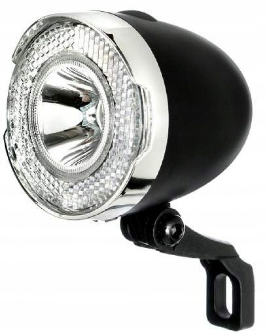 Lampa Przód Retro Czarna Na Baterie 1-DIODOWA
