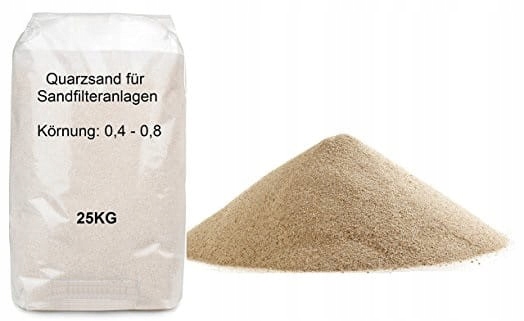 Кварцевый песок для бассейна фильтра 0,4 - 0,8 мм 25 кг