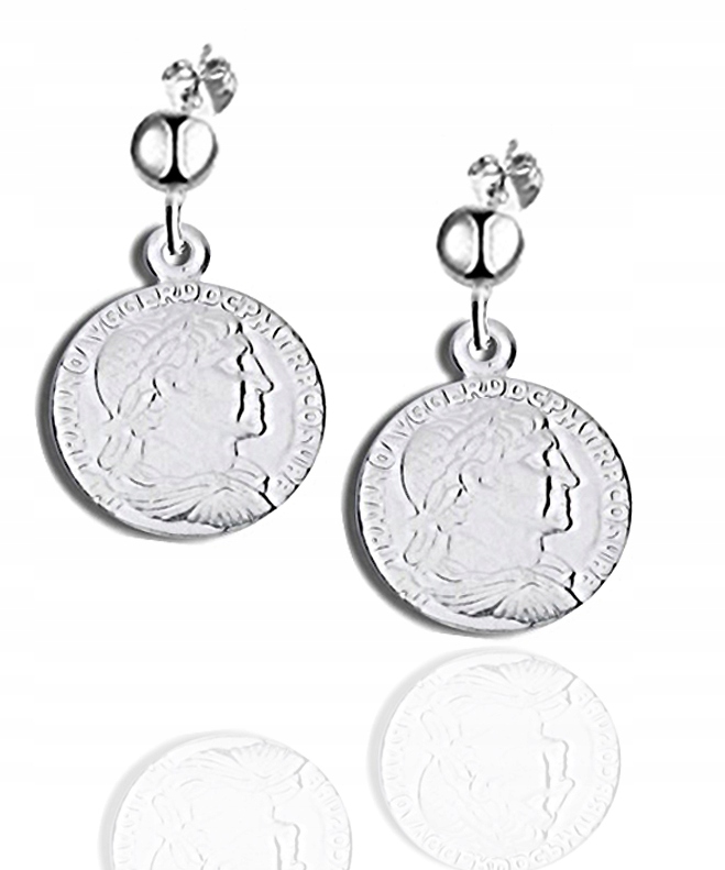 

Kolczyki Srebrne Antyczne Monety Moneta Kulka 925