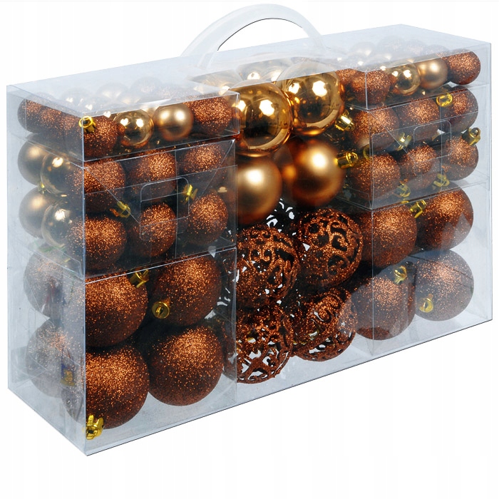 

Bombki Choinkowe 6/4/3cm 100SZT Zestaw Brązowy