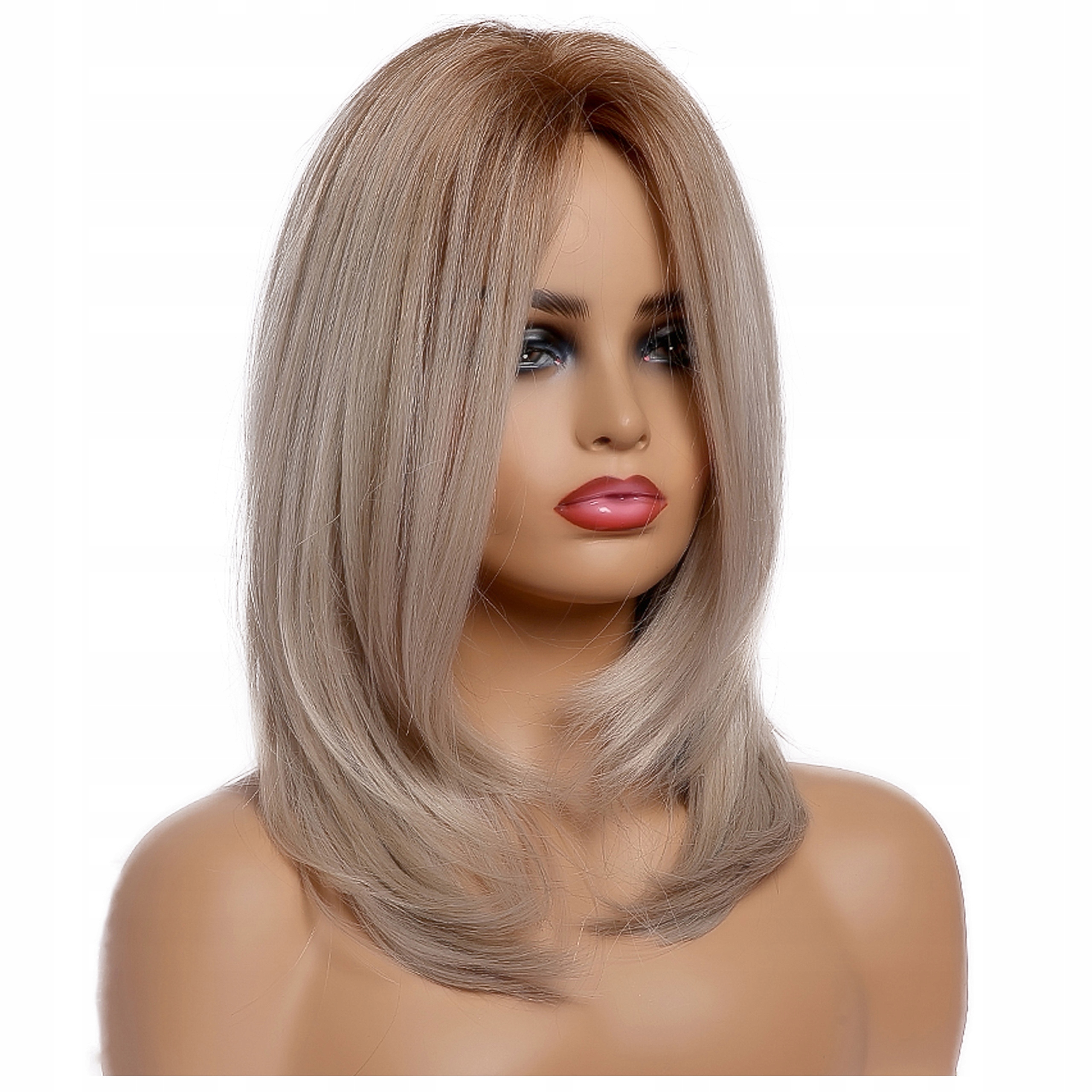 

Peruka włosy Jak Naturalne jasny blond platynowy