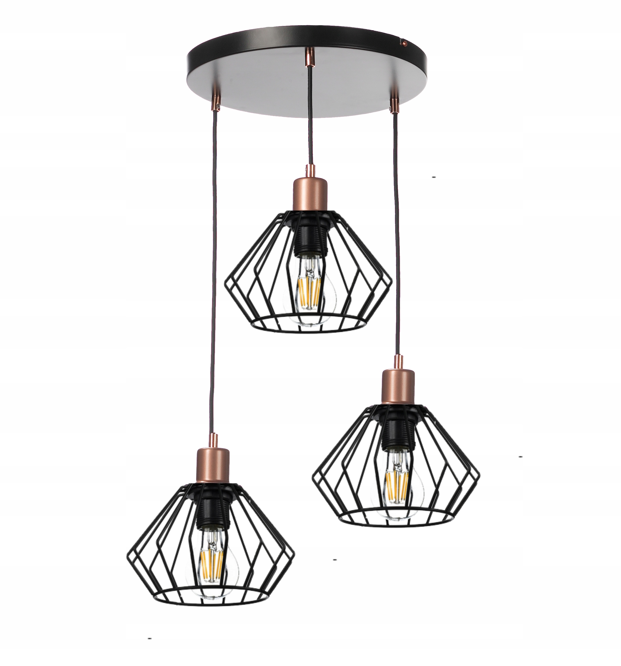 Závěsná lampa Loft Industrial Tokio Černá Měděná Led E27