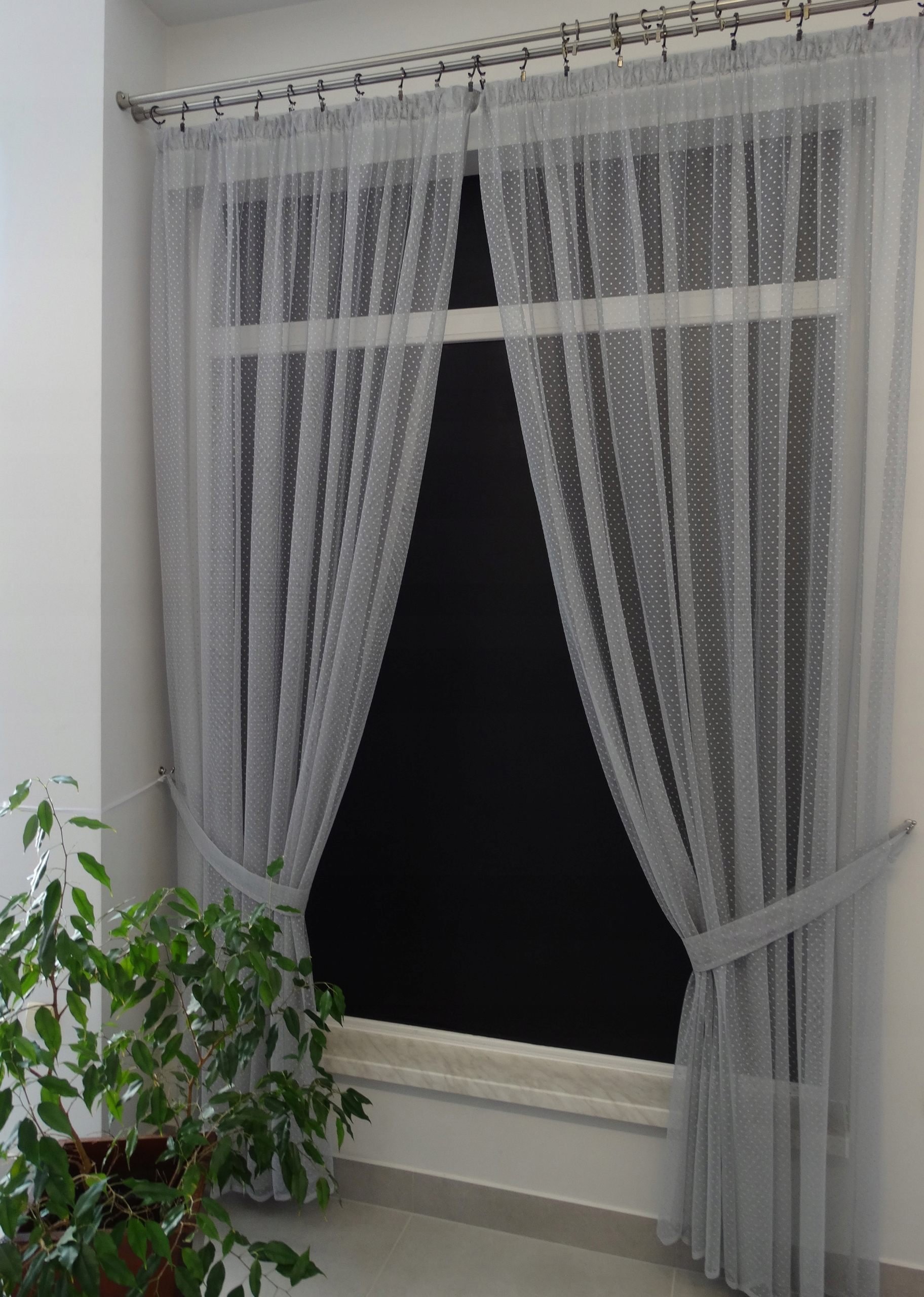 Mg Záclona Kropki síť Popiel Balkon 400x250 cm