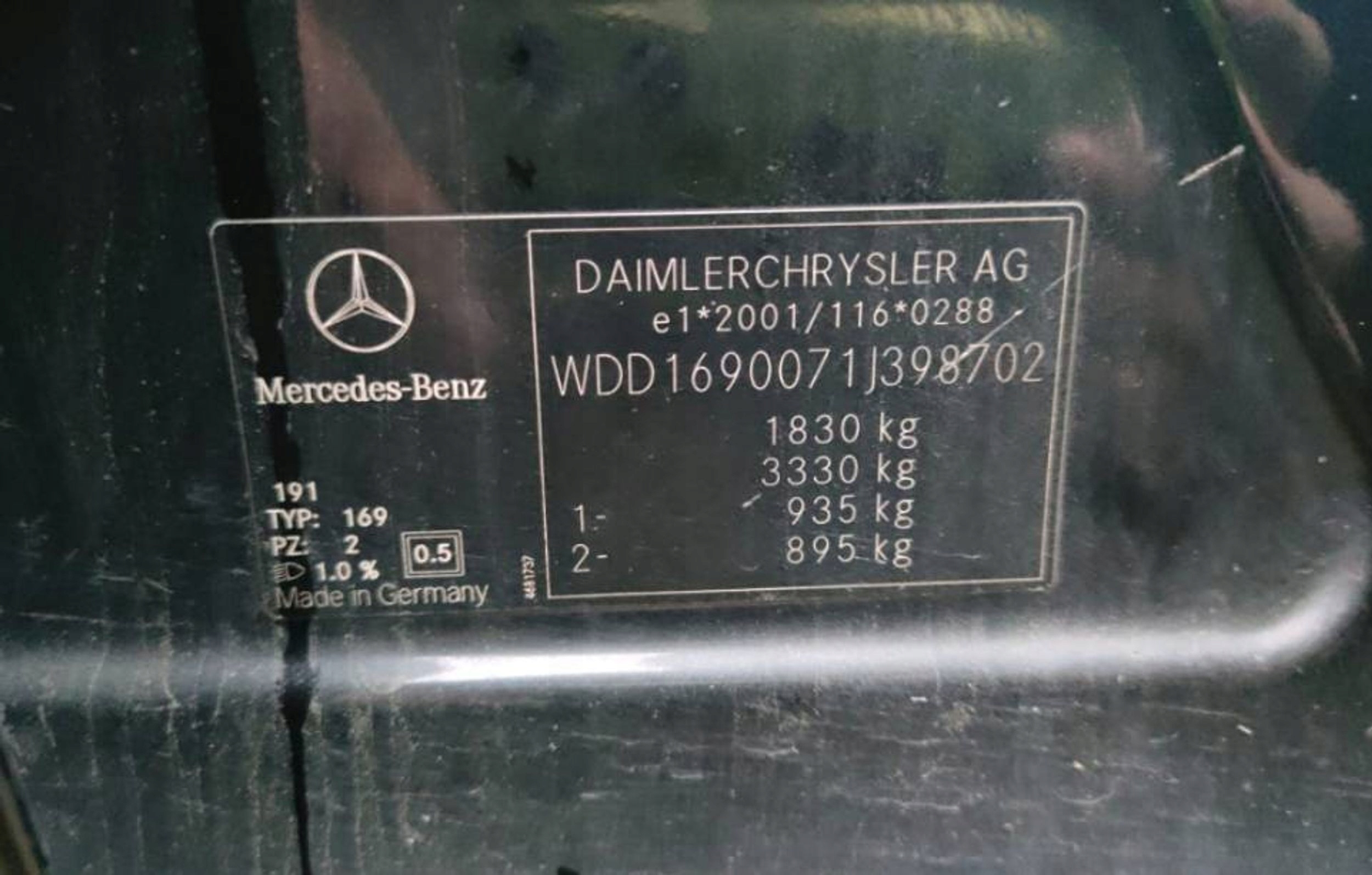 Mercedes-Benz A-KLASA W169 04-12 black fender front left 191