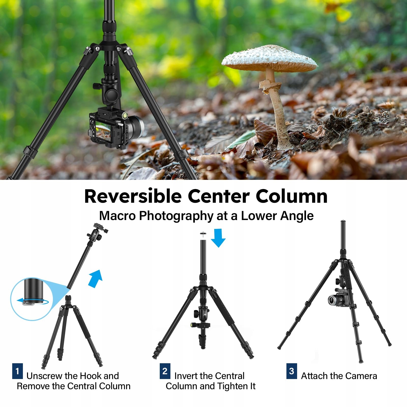 SIRUI APT02 2-in-1 Tripod Monopod 200cm 360° Head 10kg DSLR Smartphones — miniatura 6
