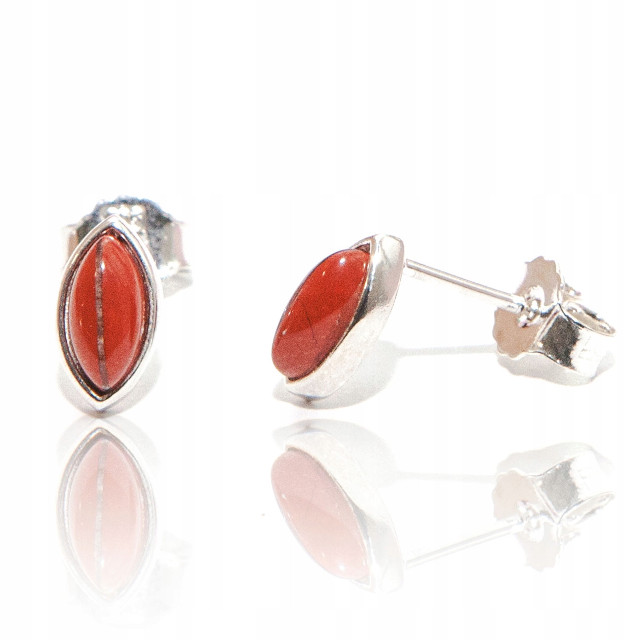 Stříbrné náušnice s jaspisem stříbro 925 přírodní kameny jaspis očko