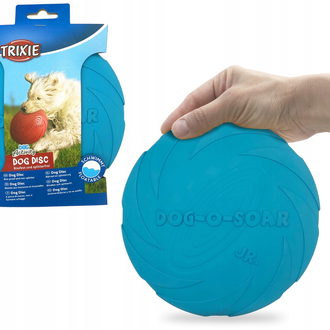 LATAJĄCY DYSK Frisbee Zabawka do APORTOWANIA dla Psa Kauczyk TRIXIE 18cm