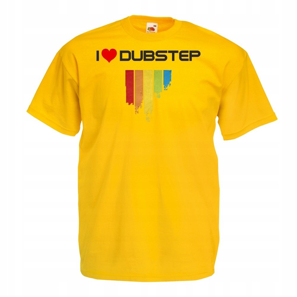 

Koszulka z nadrukiem dubstep dub S żółta
