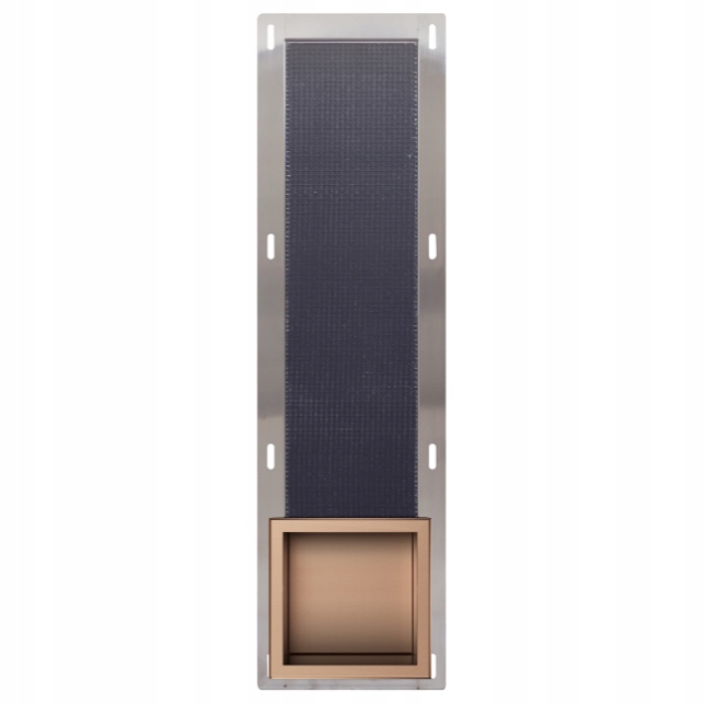 Úložný priestor na papier Baneo zabudovaný do steny z medenej nerezová oceľ