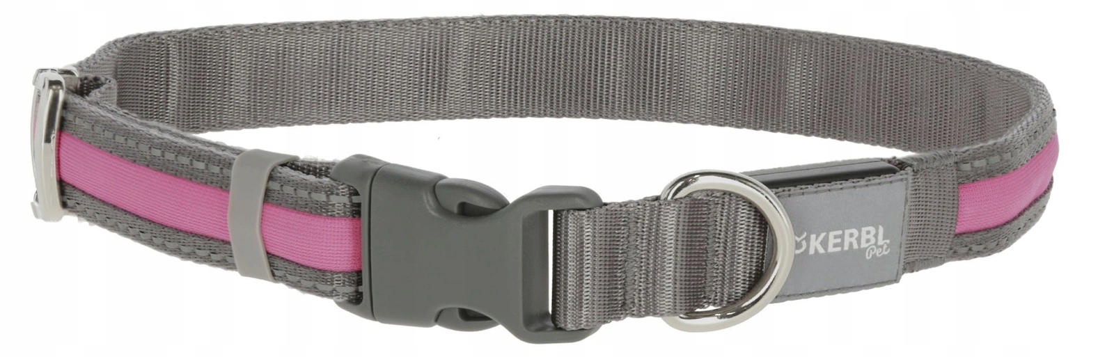Levně Kerbl Podsvícený obojek Light & Reflex růžový 35-50 cm