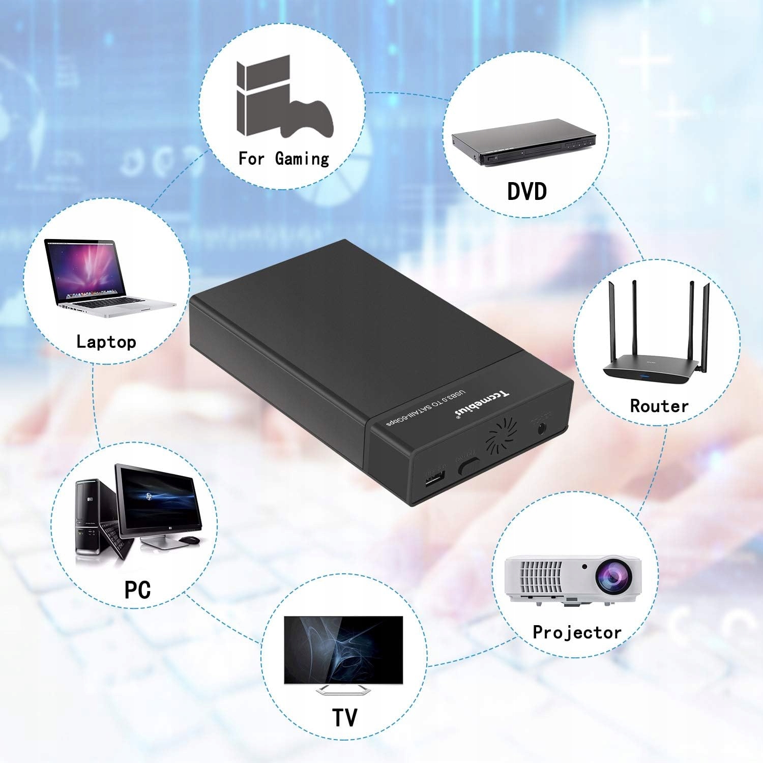 Obudowa dysku twardego 3,5/2,5" USB 3.0 dla SATA i HDD z kablem USB Producent Inna