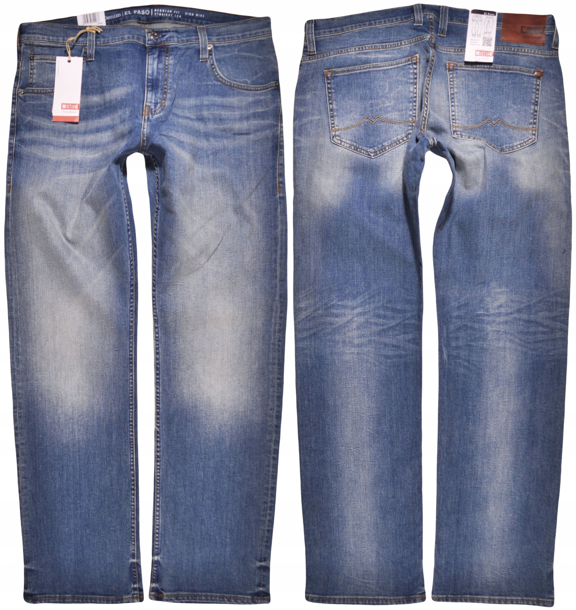 Mustang džíny Straight s vysokým pasem Modré El Paso W31 L34