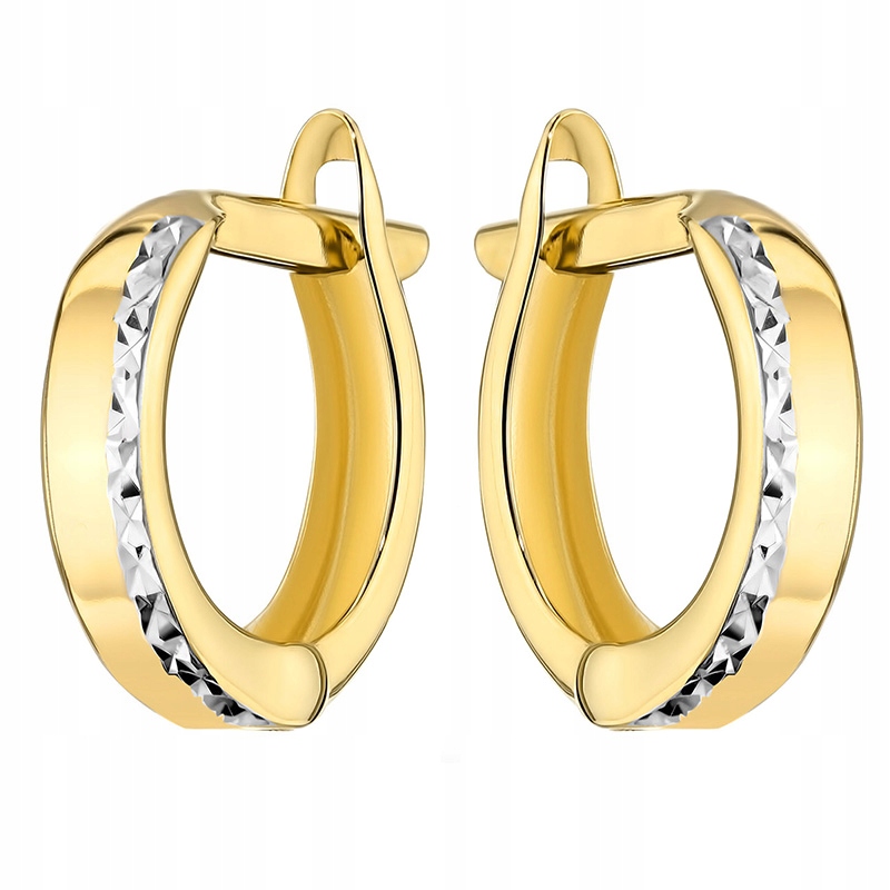 Zlaté Náušnice Anglické pr. 585 Dvoubarevné 14k