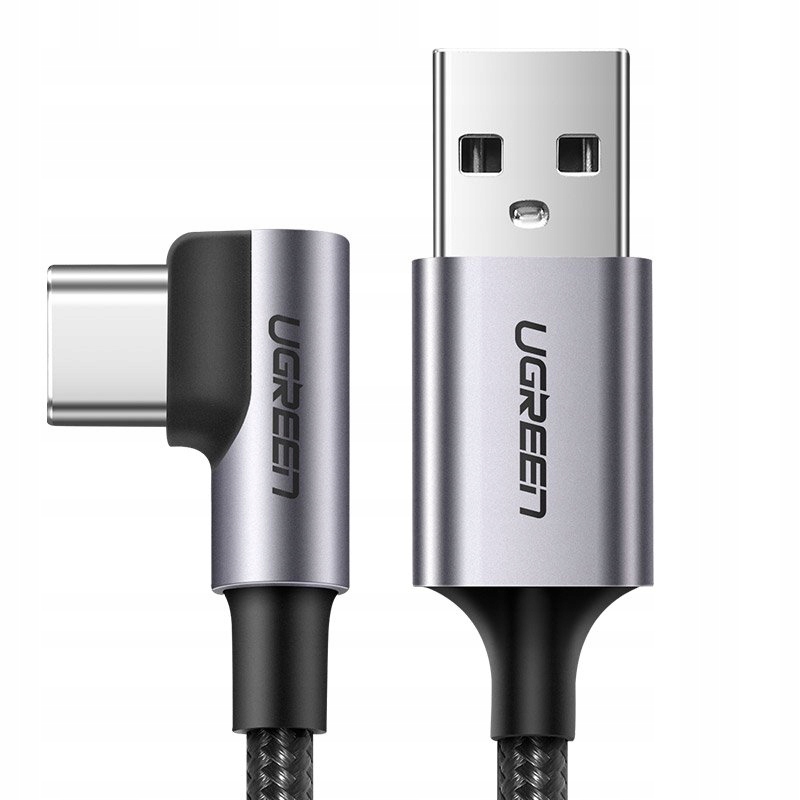 

Ugreen kątowy kabel Usb Usb Typ C 1m 3A szary
