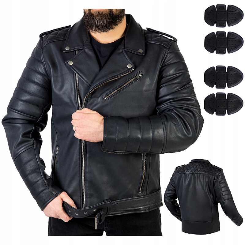 Pánska Kožená Motocyklová Bunda Ozone Ramones