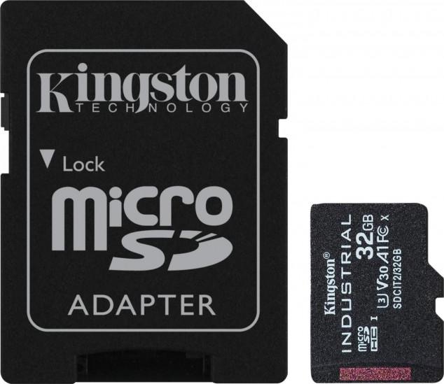 Kingston 32GB microSDHC Industrial C10 A1 pSLC Card + SD Adapter — 3