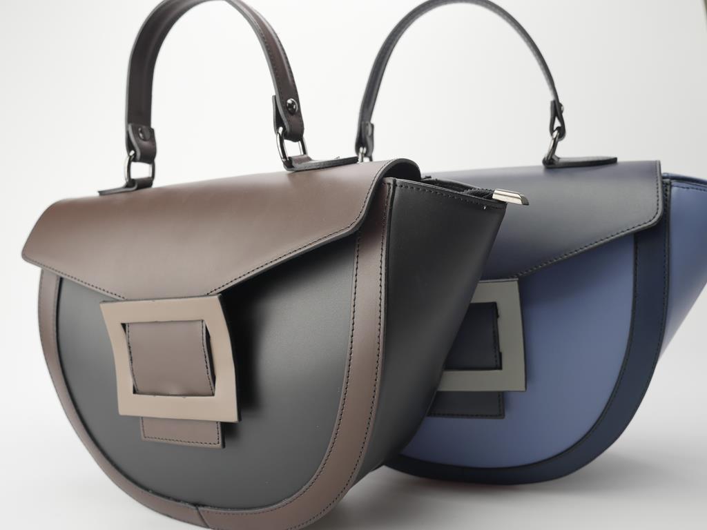 VERA PELLE ITALY Elegancka torebka modny kuferek Wysokość 25 cm