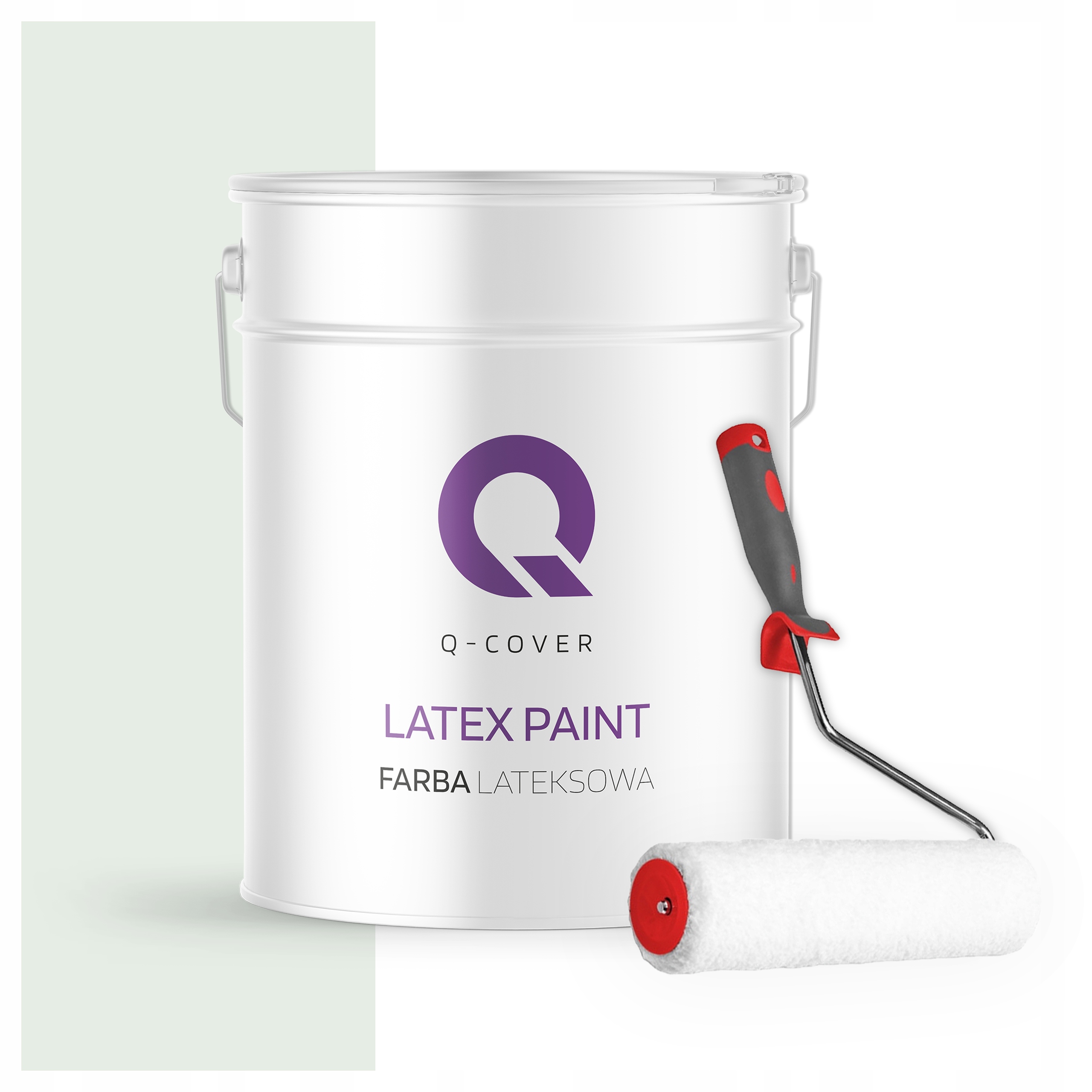 Latexová farba na steny stropov Hlboký mat 10L Biela Zelená H1881 valček