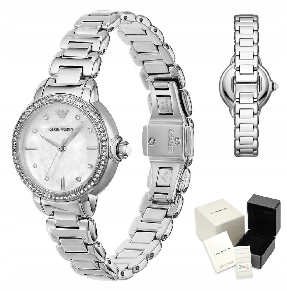 Stříbrné Dámské Hodinky Emporio Armani AR11596 Certifikát Krabička Komplet