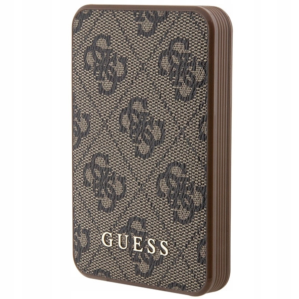 Powerbank Guess GUPB5LP4GEGW 5000mAh 15W 4G Leather Metal Logo brązowy