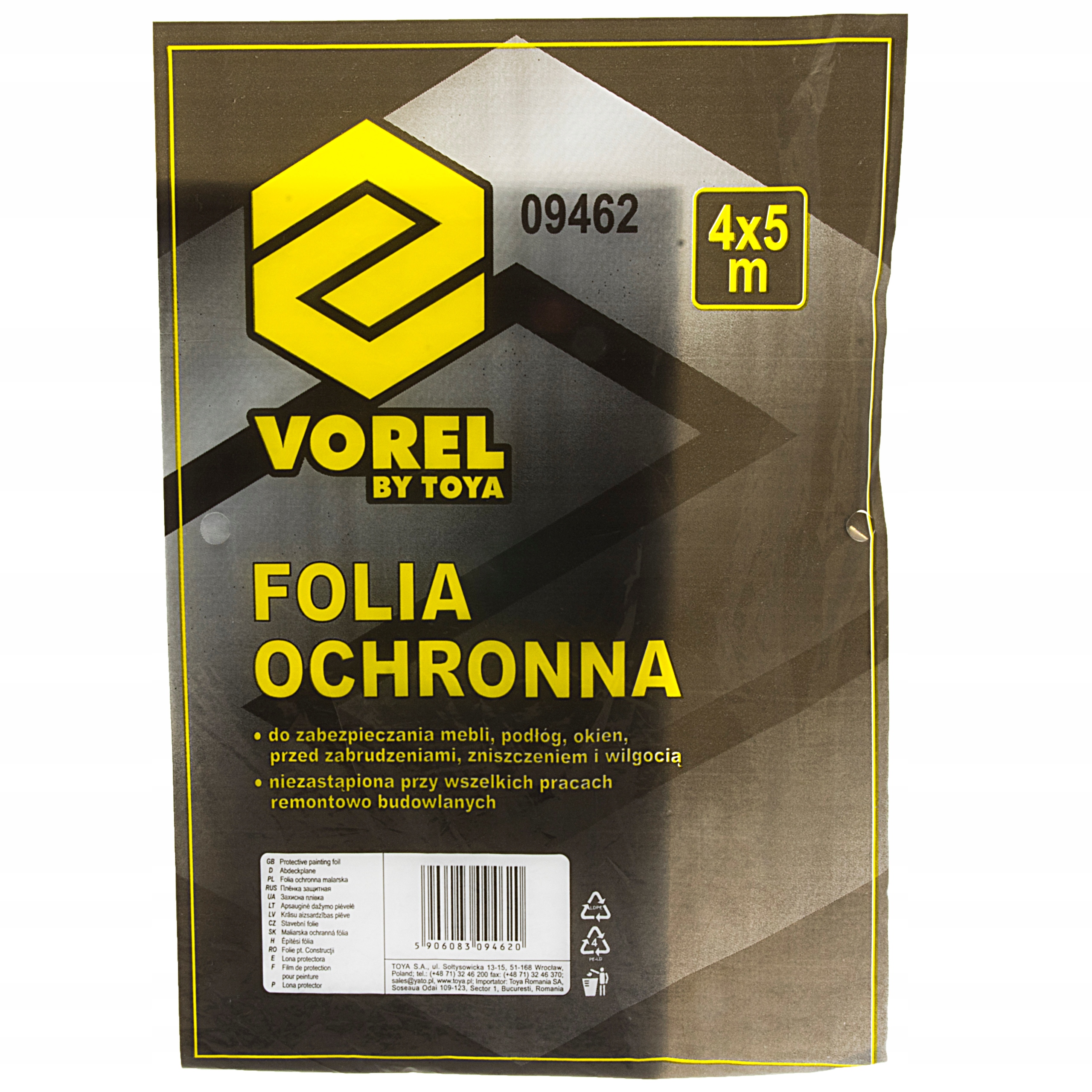 Folia ochronna malarska 4x5 m HDPE do zabezpieczania w trakcie prac