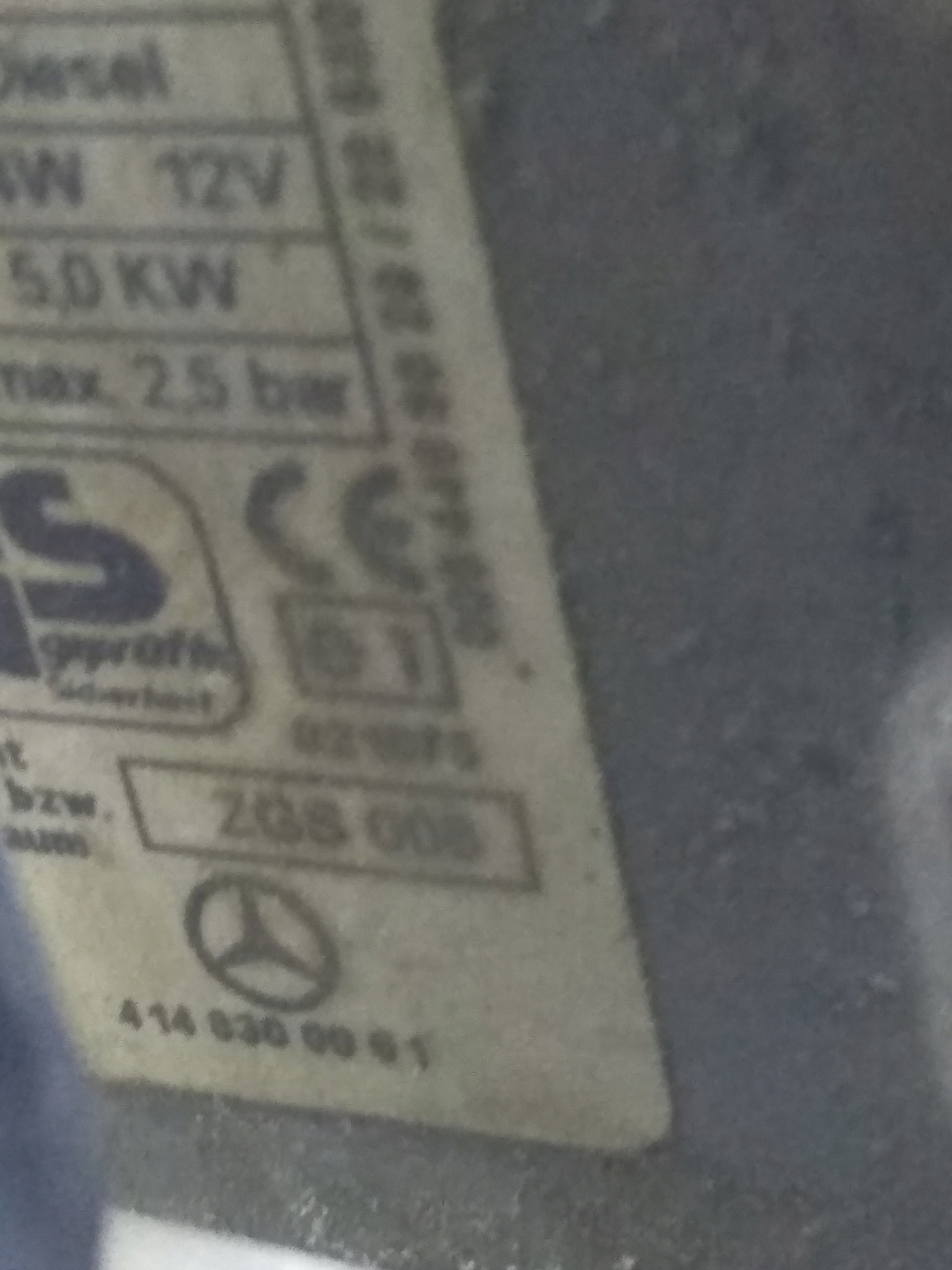 WEBASTO MERCEDES VANEO W414 1,7 CDI 4148300061