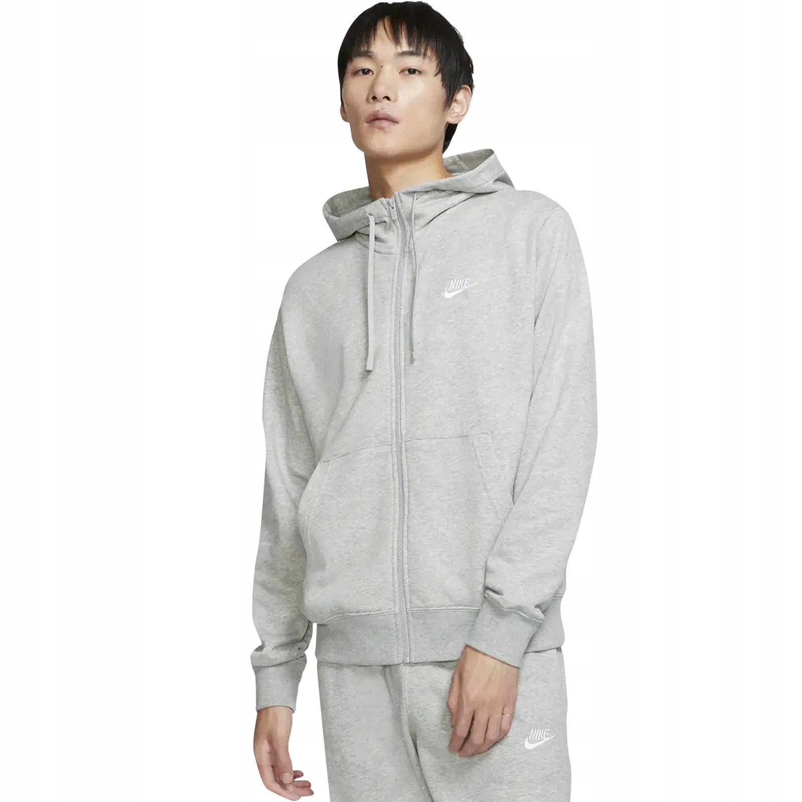 Nike Hoodie Bluza Męska Z Kapturem Bawełna Szara