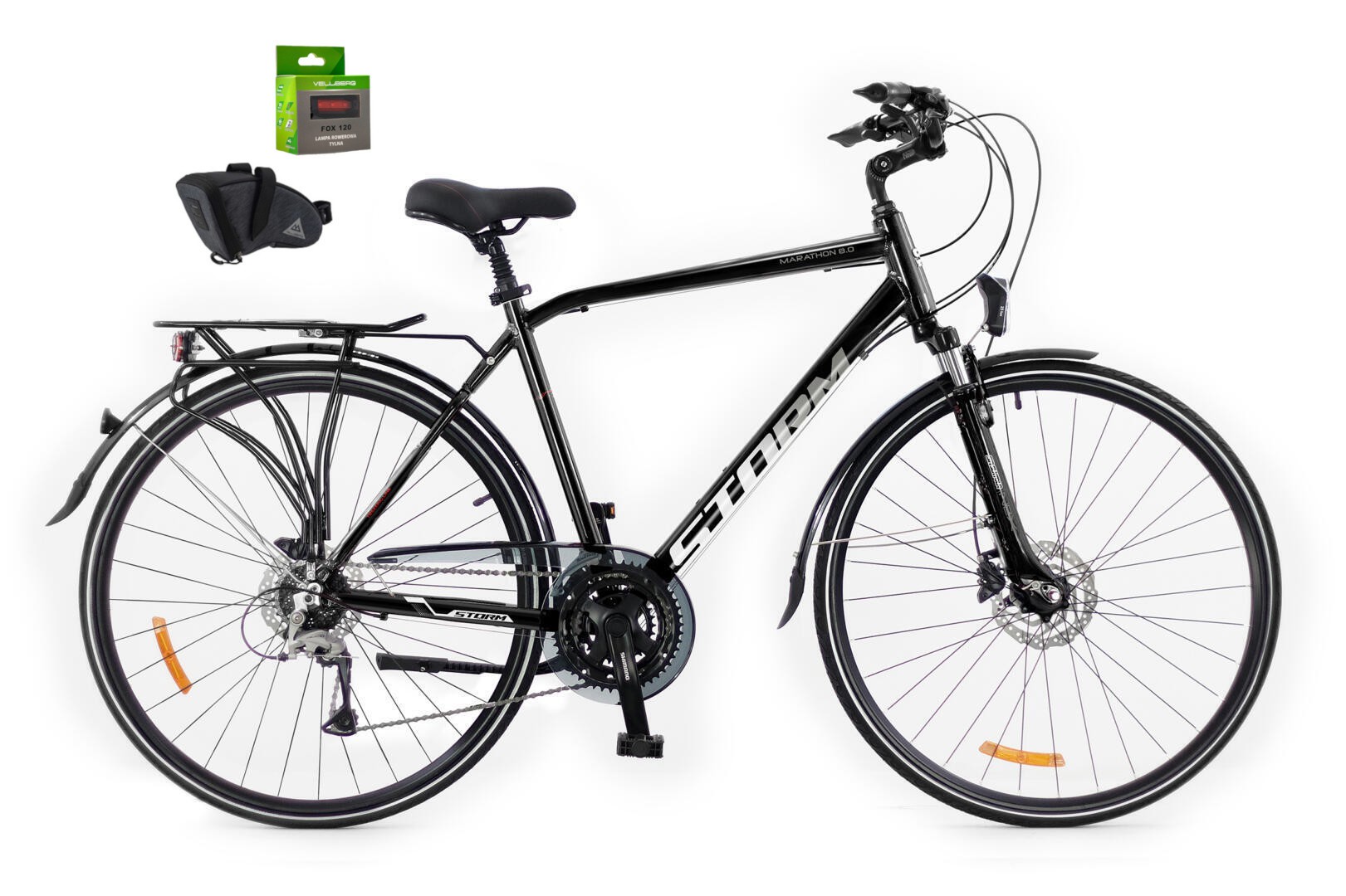 Rower 28 Storm Marathon 8.0 Trekking M Alivio 3X8 2HD Disc 19 Czarny Grat