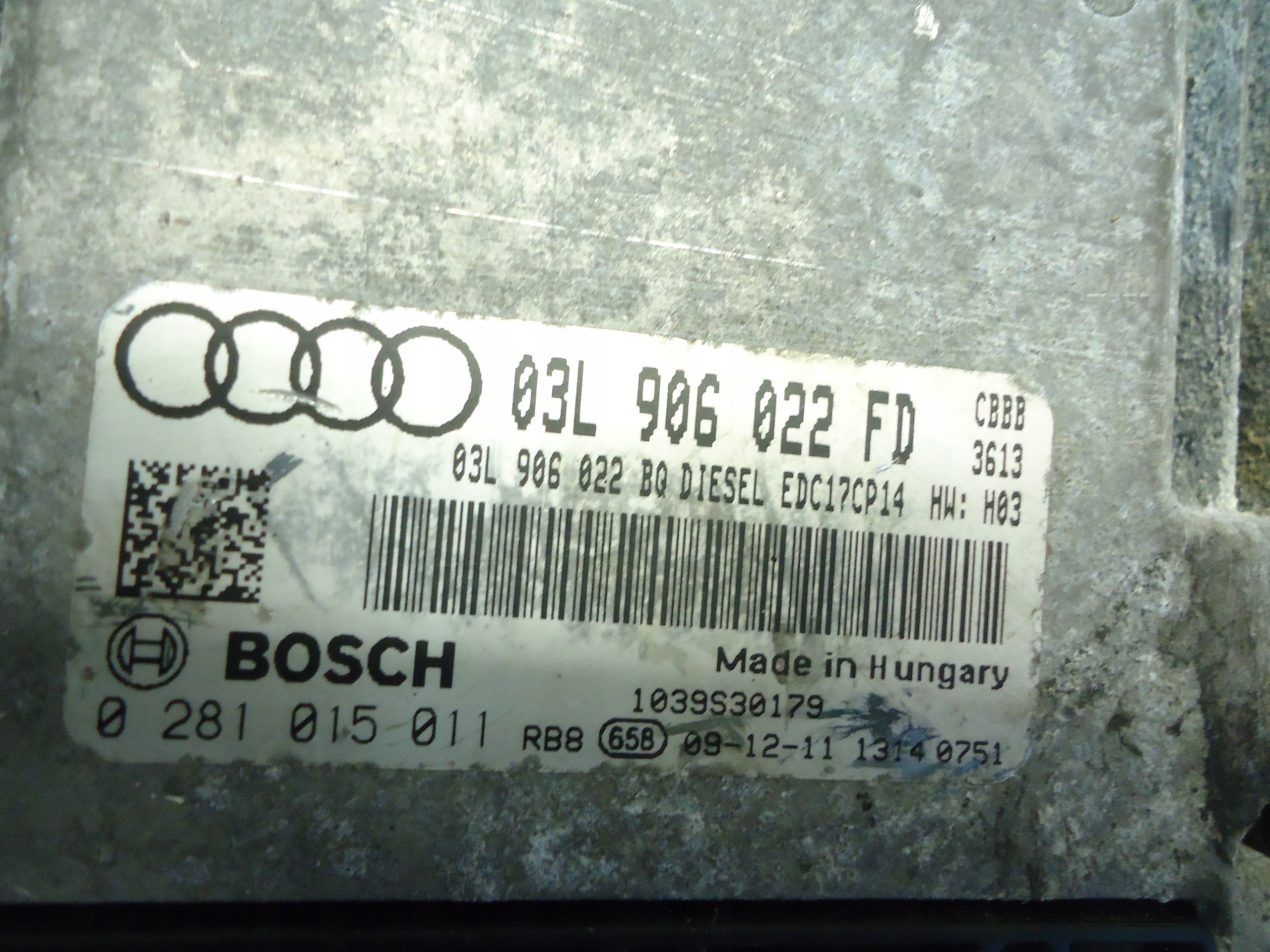 VW AUDI SKODA SEAT 2.0TDI CBB computer 03L906022FD 0281015011