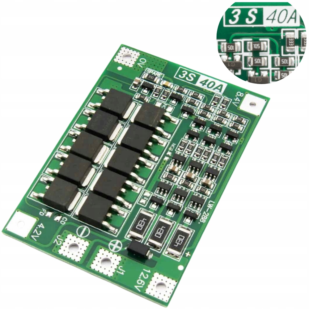 Ładowarka Li-Ion BMS 3S 40A balanser ogniw 18650
