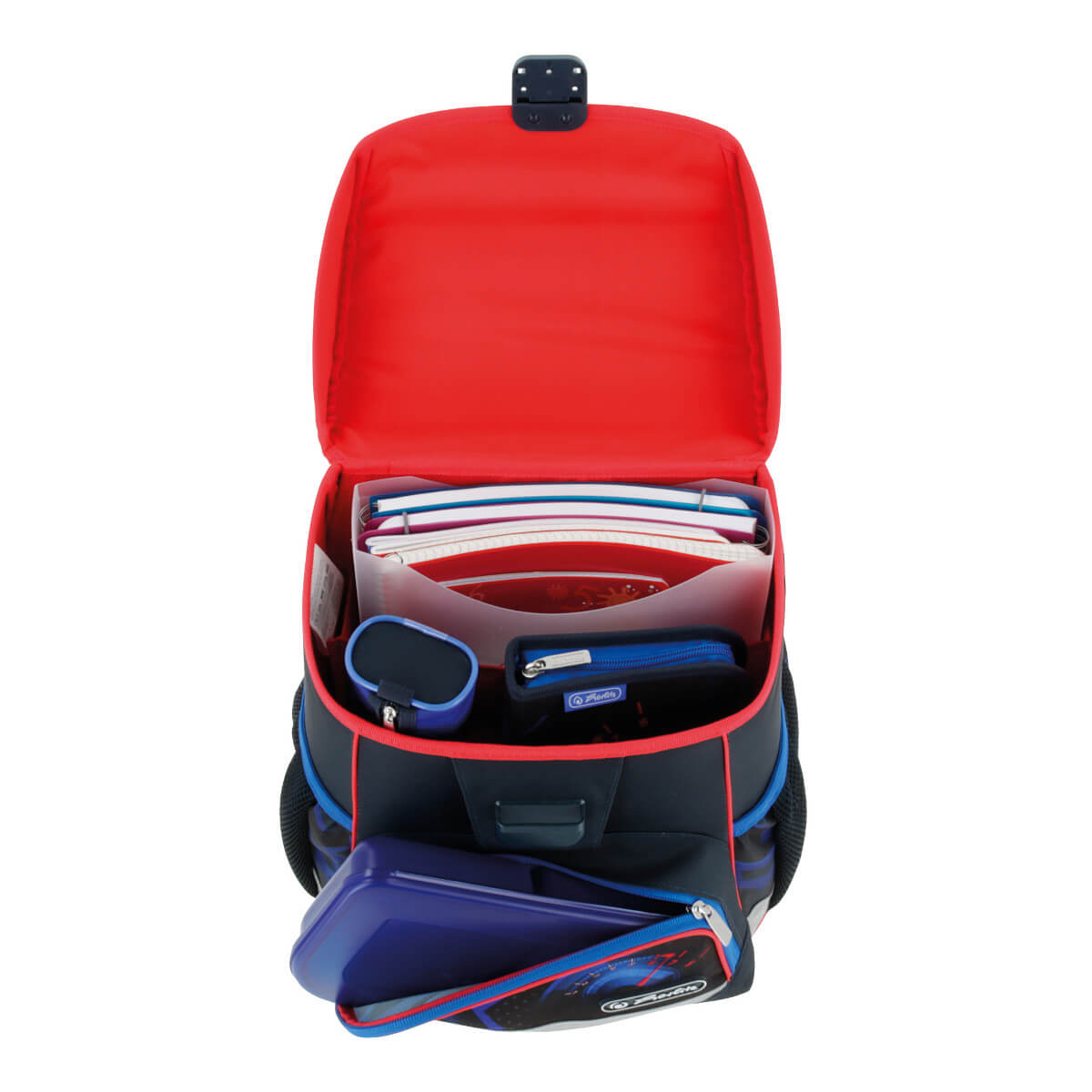 Tornister plecak szkolny Loop High Speed auto 6-9lat + śniadaniówka HERLITZ Wysokość produktu 37 cm