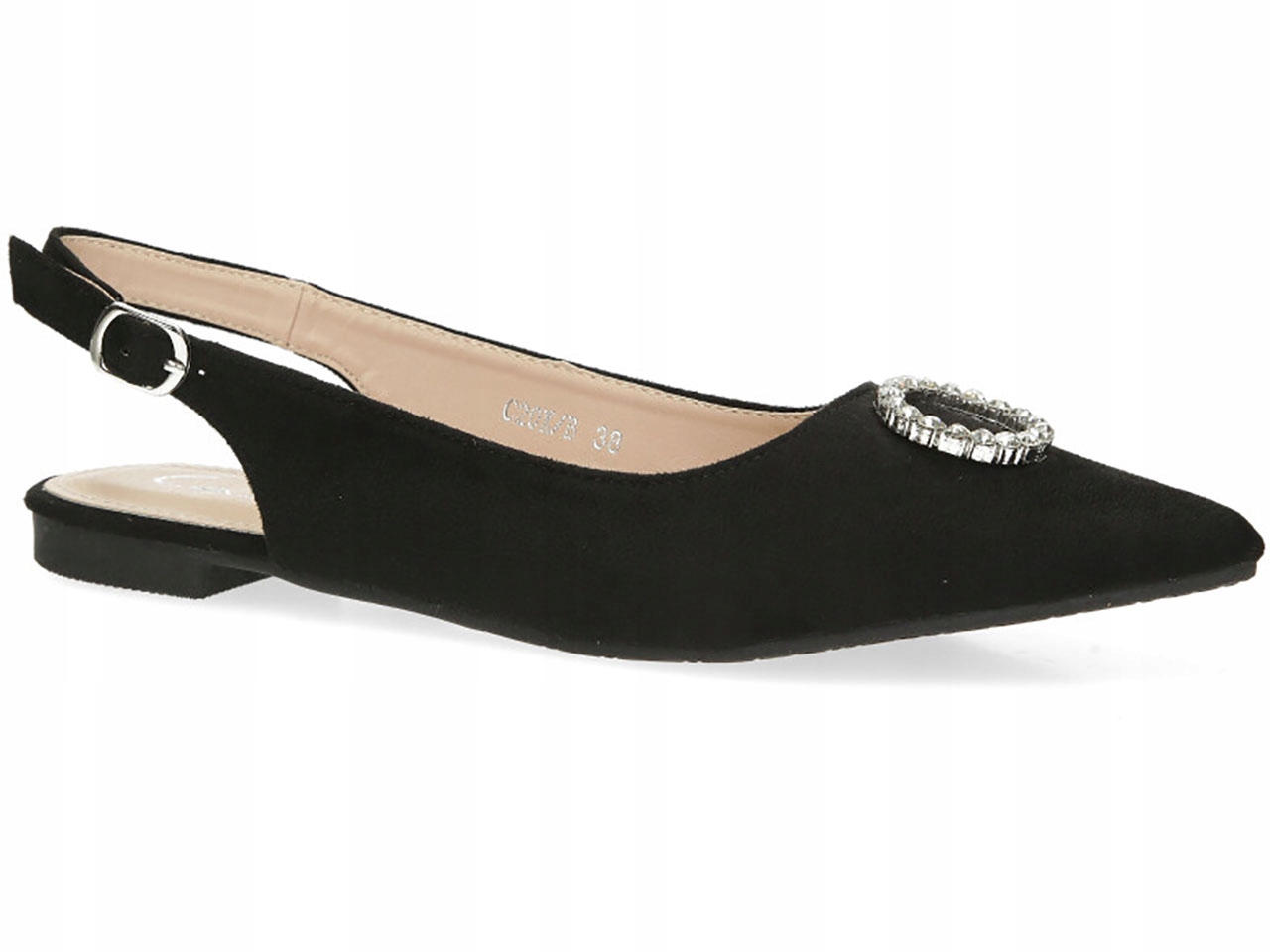 

Baleriny Buty Z Odkrytą Piętą Szpic Lekkie New 38