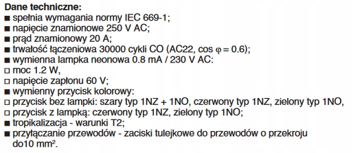 Przycisk bezpieczeństwa z lampką czerwoną Marka Merlin