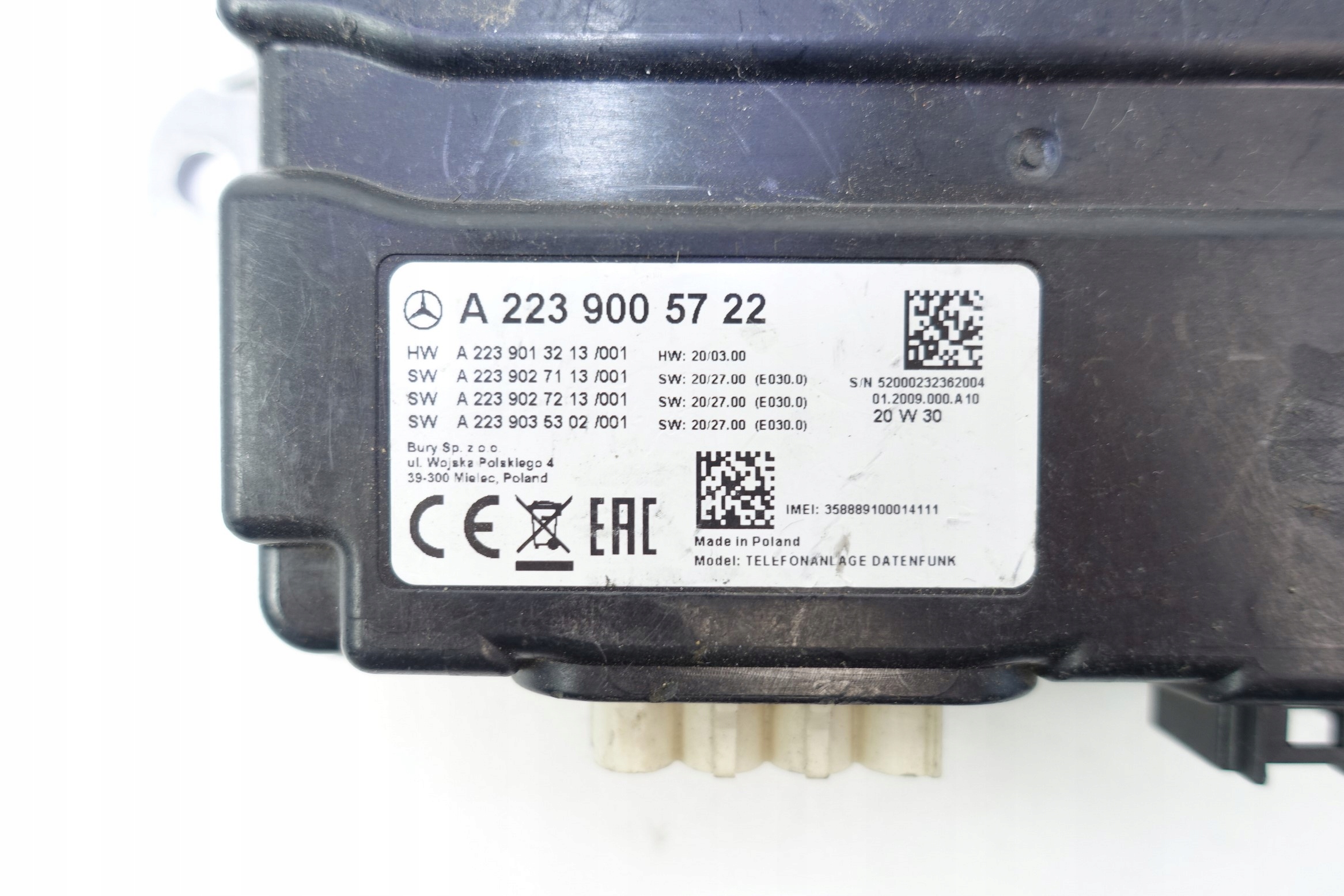 module control unit MERCEDES S W223 A2239005722