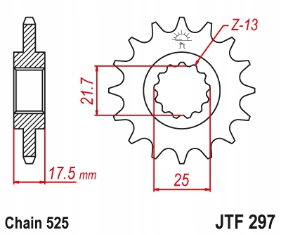 JT ZĘBATKA PRZEDNIA JTF297.14 Producent JT Sprockets