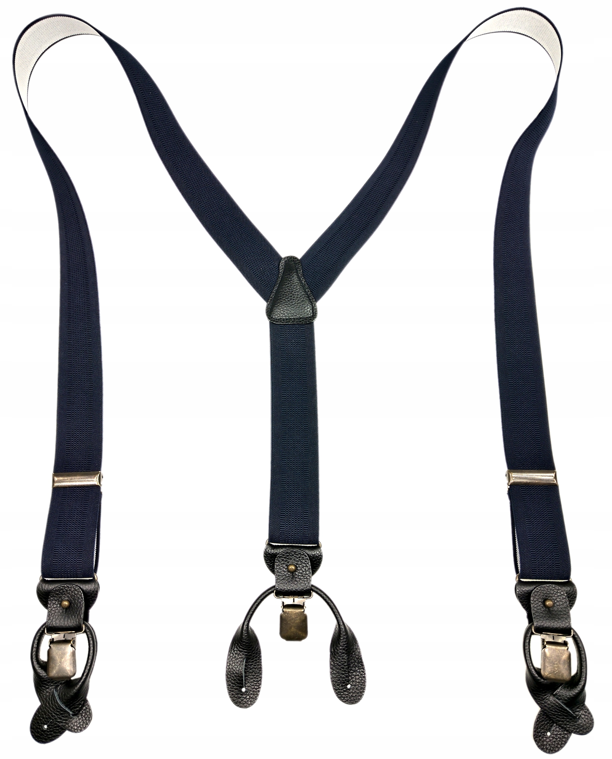 GRANATOWE Szelki na guziki 2w1 GUMA do spodni Rodzaj do spodni