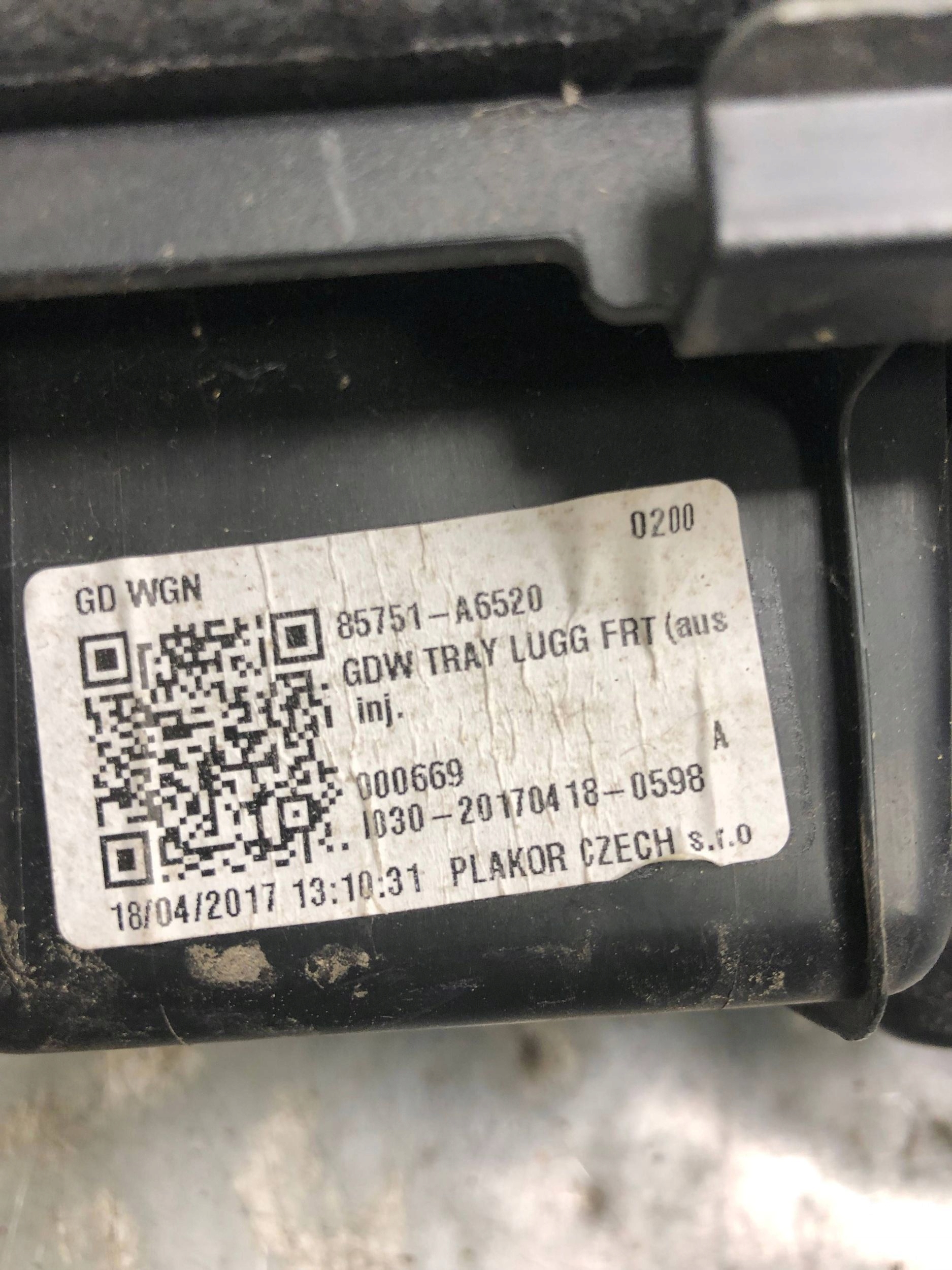 passenger compartment boot HYUNDAI I30 II KOMBI 85751-A6520