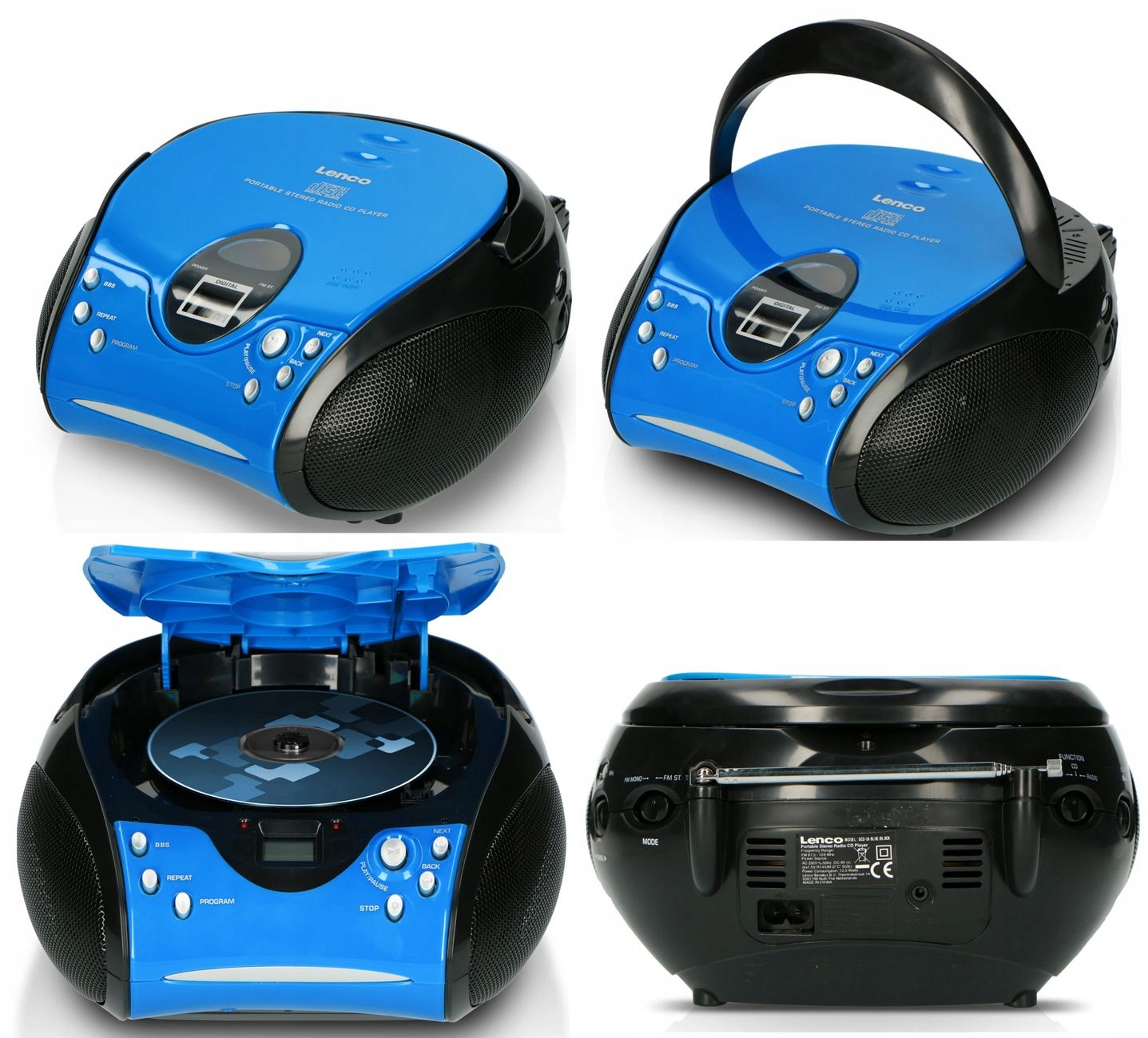Radiopřijímač Hi-Fi Boombox Lenco SCD-24 CD Modrý