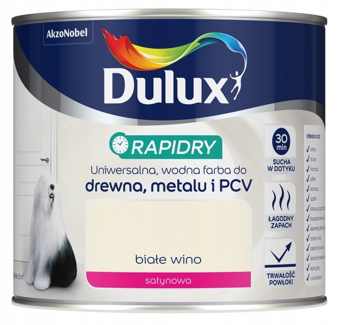

Farba Dulux Rapidry- do drewna, białe wino, 0.4l
