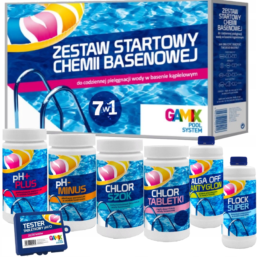 

Zestaw startowy 7w1 Chemia do basenu Gamix