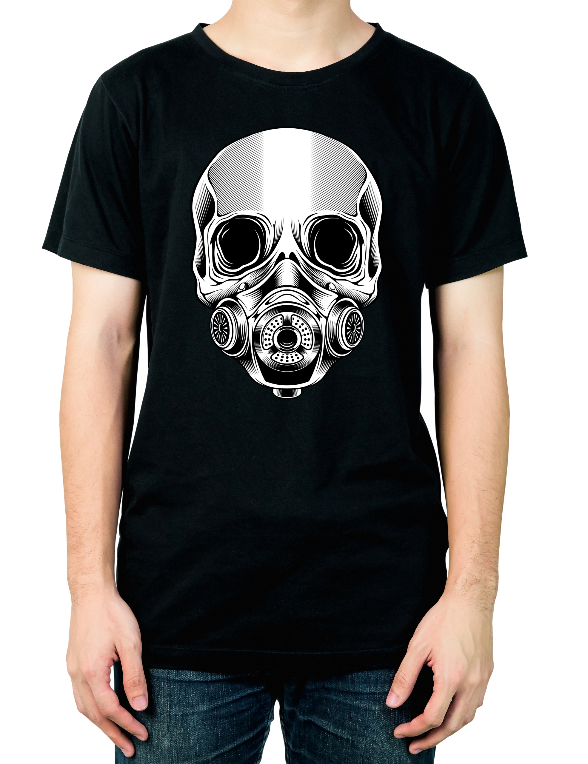 

T-shirt koszulka z nadrukiem czaszki czarna