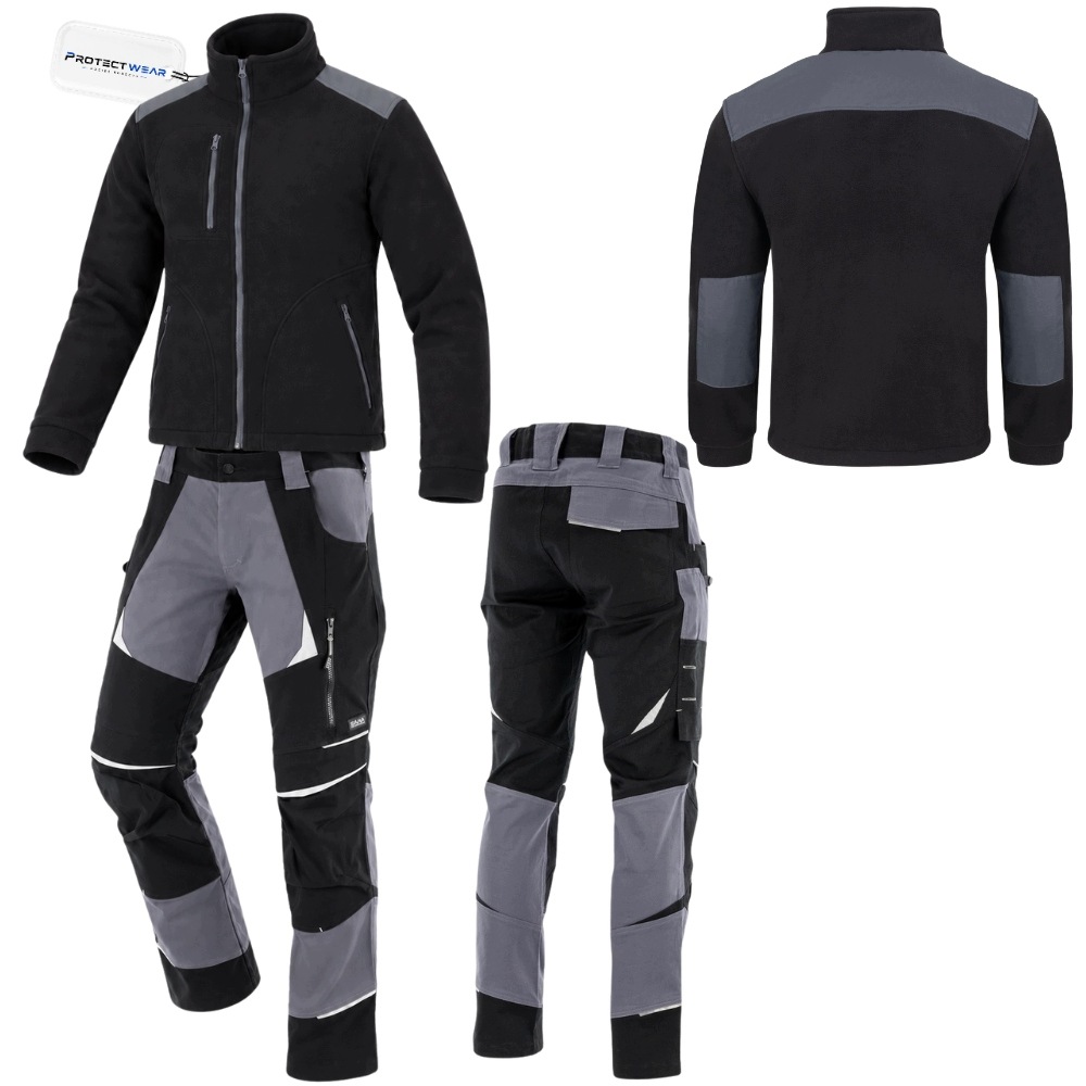 Pracovní oděv komplet fleece kalhoty do pasu šedé bavlna stretch Bozp vel.