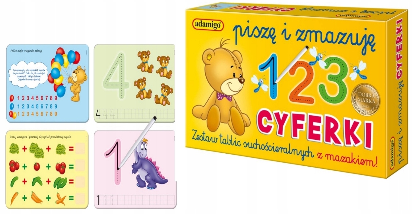 PISZĘ I ZMAZUJE CYFERKI ADAMIGO UCZĘ SIĘ LICZB