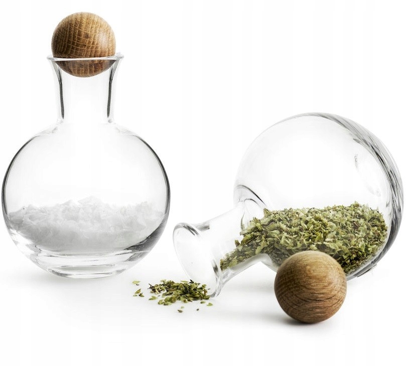 Sada na koření Oval Oak, 2 ks, sklo dub,